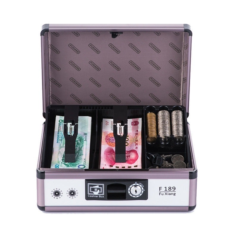 FUXIANG F189 슈퍼마켓 알루미늄 합금 대용량 캐셔 박스 휴대용 금고 상업용 현금 상자 금융 캐셔 박스 저렴