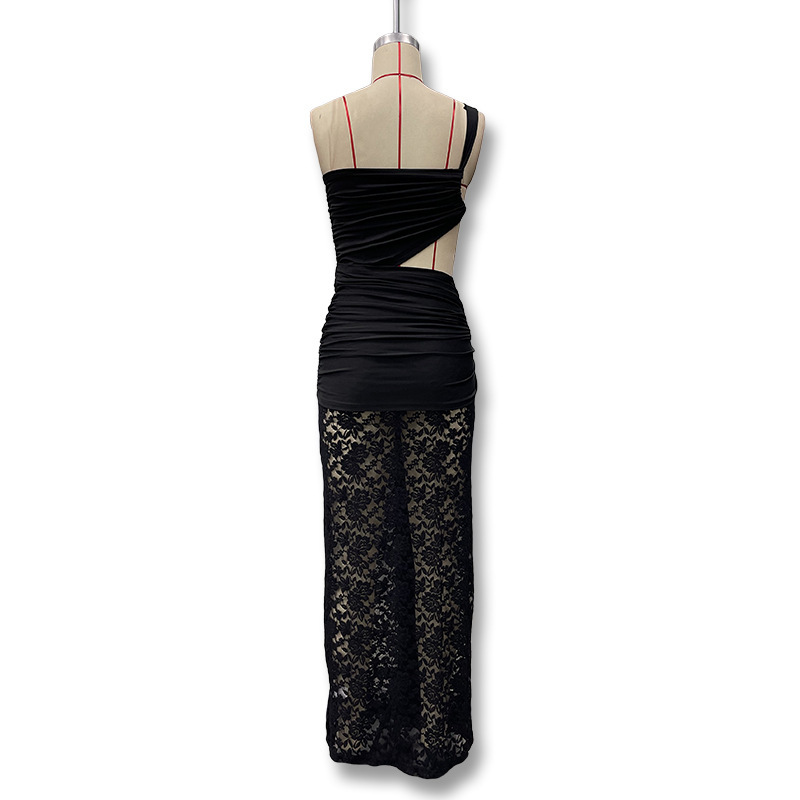 Women's Summer Sexy Backless Hollowed out Strapless Top And Slim Fit Skirt Set Cross Border Wholesale Clothing_ecoleips.com