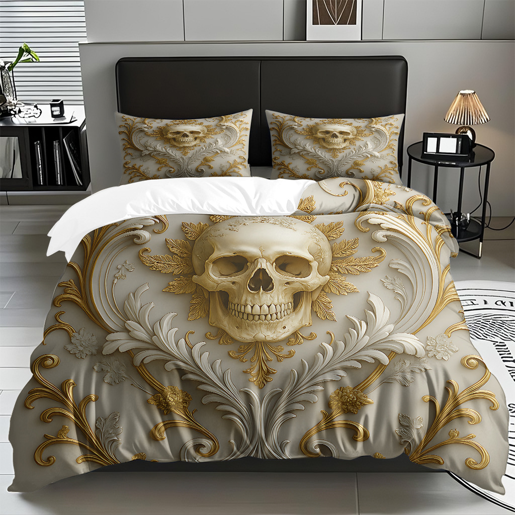 TEMU / JIT transfronterizo hogar cabeza de colcha impresa digital conjunto de edredón abrasivo fuente de ventilación fábrica directa