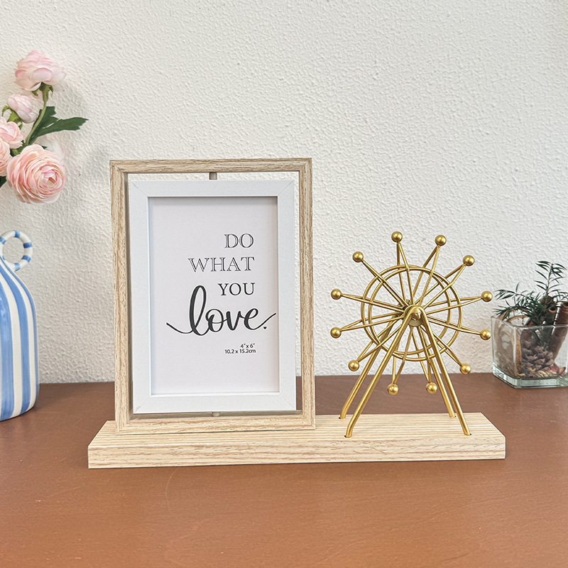 Creative Ferris wheel photo frame table diy6 inch double-sided rotating office desktop commemorative album decoration ornaments