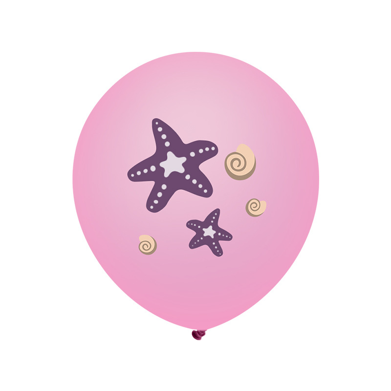 Transfronterizo nuevo globo de látex sirena de 12 pulgadas en forma de dibujos animados impreso púrpura Tiffany Blue Pearl globo