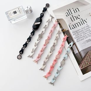 Suitable for Xiaomi bracelet 9/8 generation hollow leather chain magnetic buckle wristband business leisure sports replacement strap