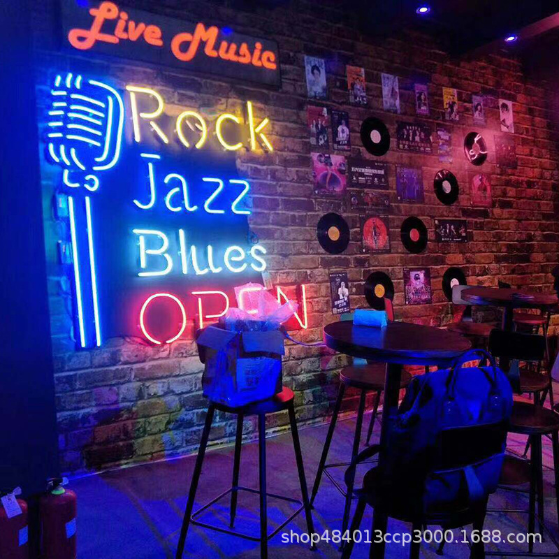 霓虹灯led发光字定制 经典玻璃管手工制作招牌广告牌酒吧门头设计
