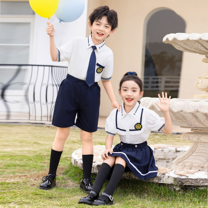 幼兒園園服夏裝英倫學院風兒童大班合唱班服套裝畢業照小學生校服