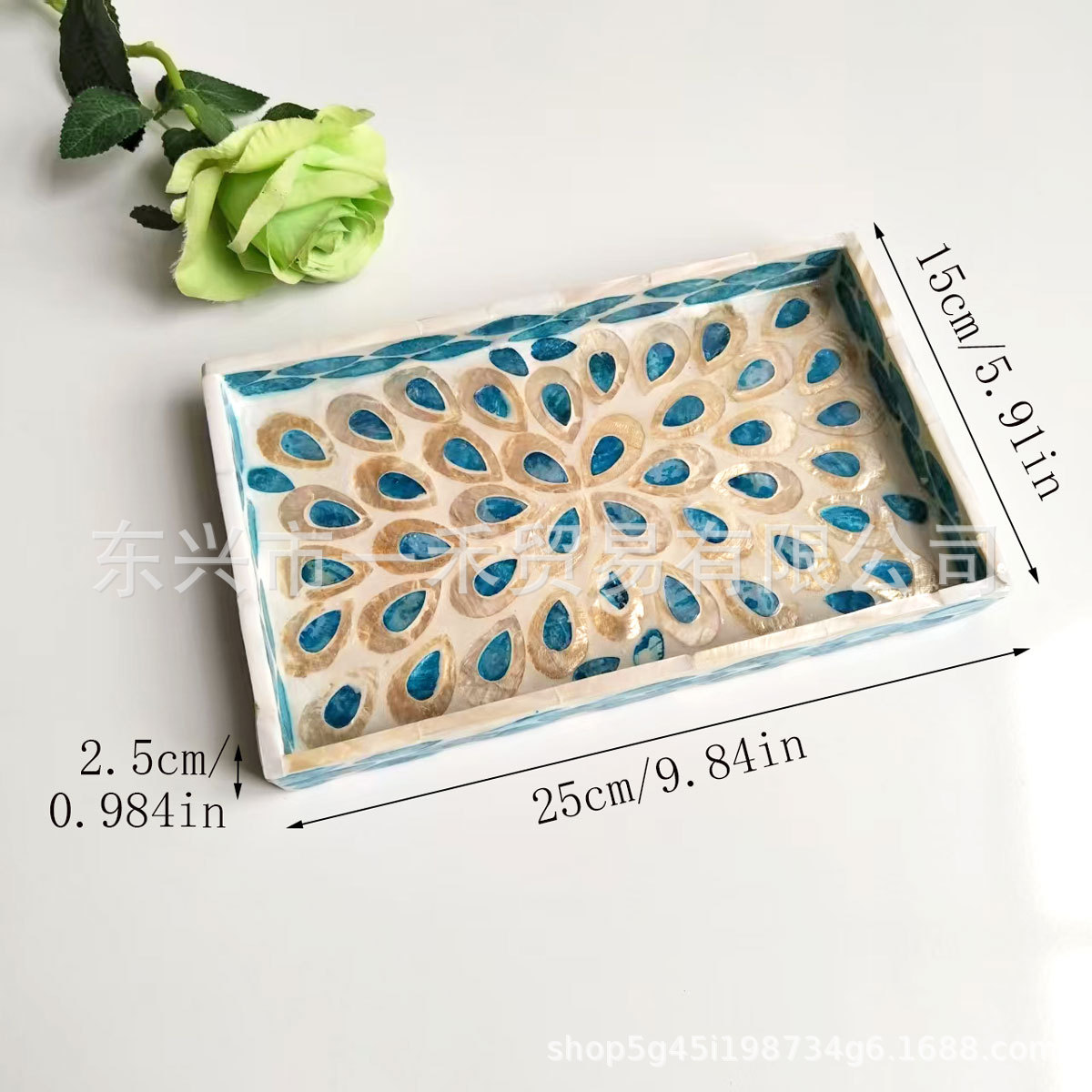 작은 전체 조개 공작 깃털 트레이 25*15*2.5cm