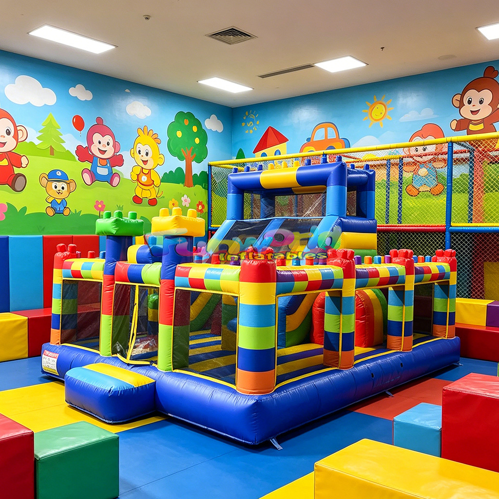Nuevo castillo inflable al aire libre gran plaza cabina infláble slide centro comercial comercio exterior niños cama de salto