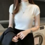 春秋外穿半高领短袖毛衣