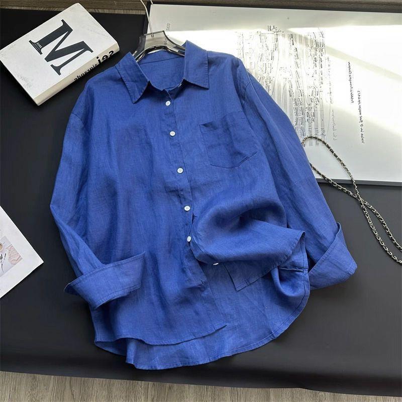 New French-Style Cotton and Linen Sun Protection Shirt for Women, 2026 Summer Thin Loose Versatile Outerwear Air Conditioning Shirt