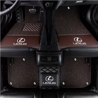 car foot pad NX300h, Modelə uyğun ayaqaltı - double-layer-black-leather-brown-silk-circle