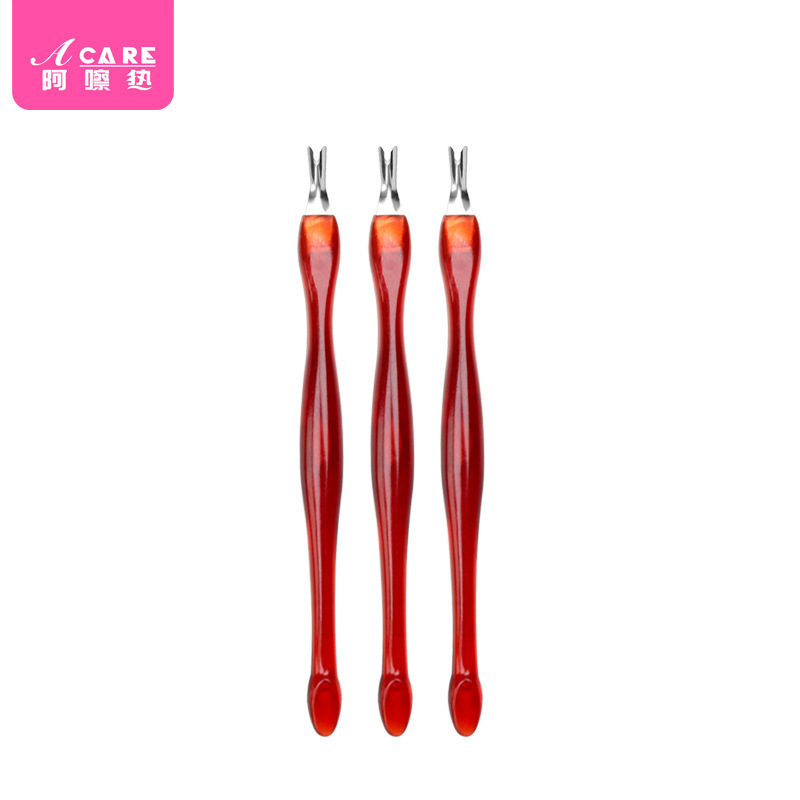 3 brown long handles