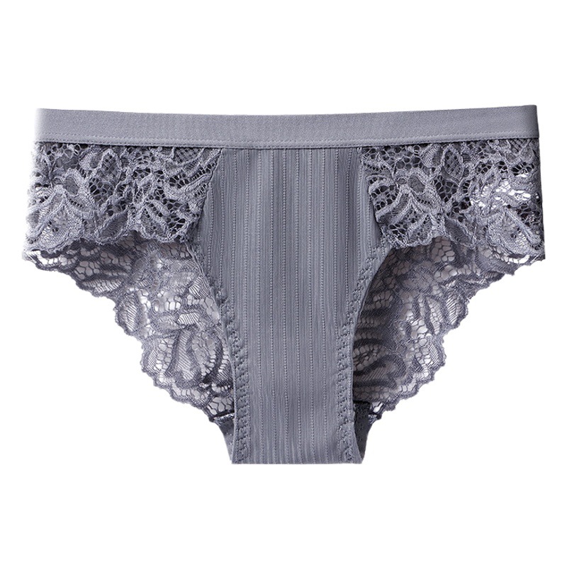 Ropa interior de encaje transfronterizo de las mujeres sexy deseo puro ropa interior de cintura baja cabeza tentación transparente calzoncillos huecos entrepierna de algodón cómoda de las mujeres
