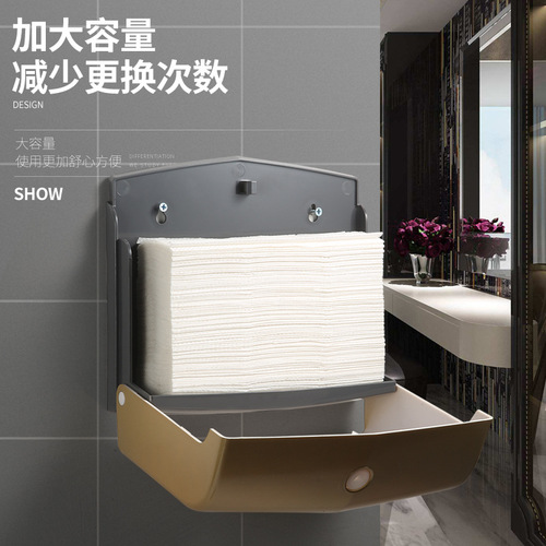 Wall-mounted paper towel holder for hotel toilets, without drilling, kitchen home bathroom dry paper towel dispenser, waterproof