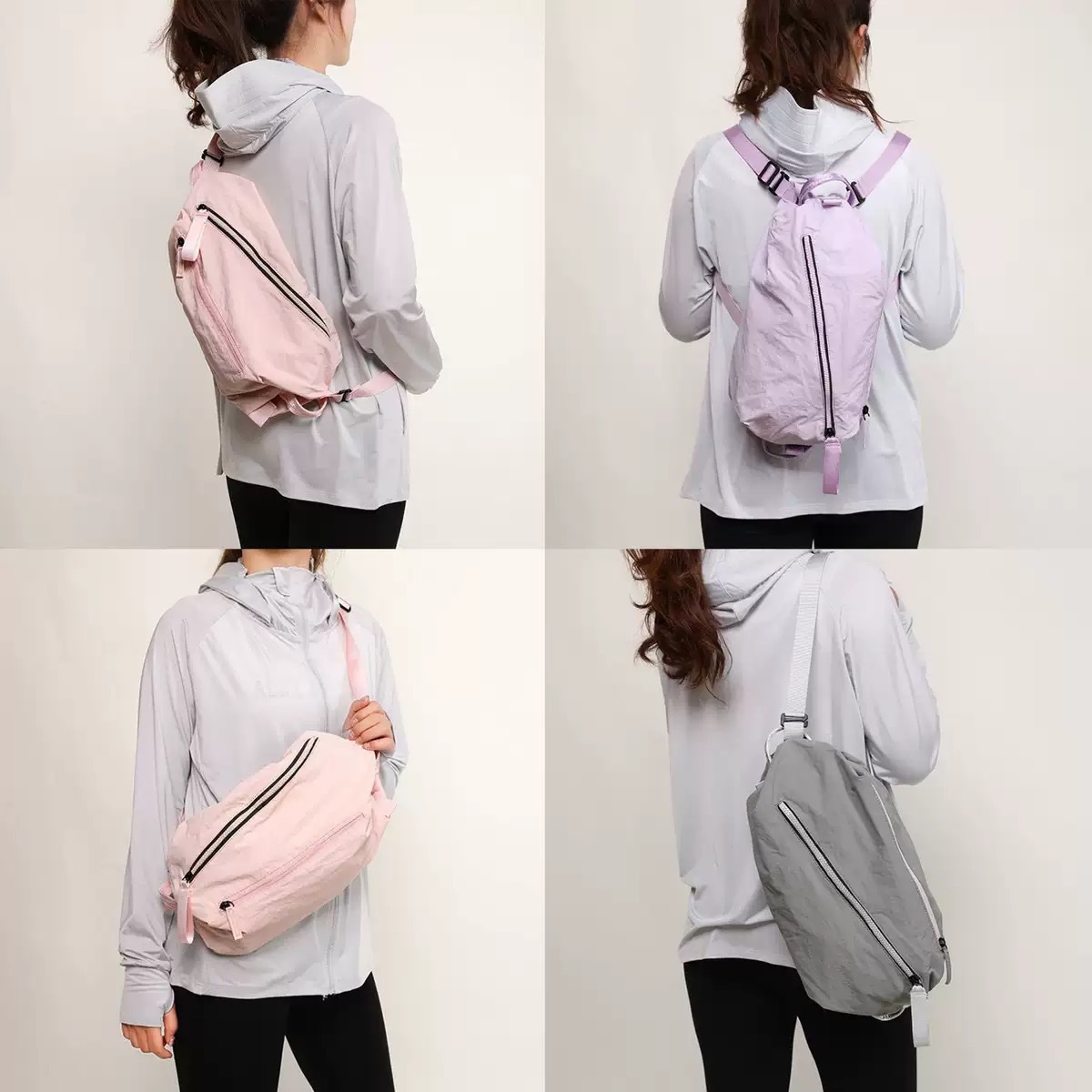 Lu's Nylon Crossbody Bag, Unisex, Large Capacity Chest Bag, Yoga Sports Bag, Cycling Backpack, Outdoor Sports 2