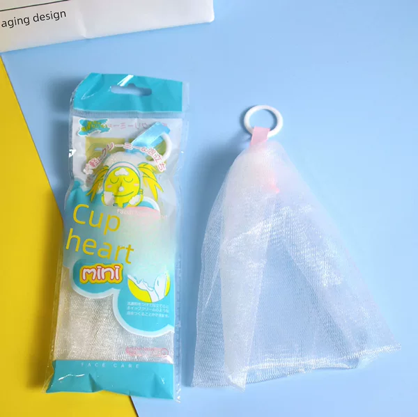 Japanese style pull ring foaming net facial cleanser foaming net cleansing handmade soap soap foaming net foaming bag