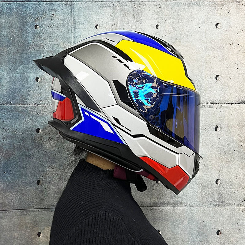 Motuoche ORZ Motorcycle Helmet Full Face Summer Motorbike with Bluetooth Slot (Auto Parts and Accessories) - m-lucky-cat-tea-mirror