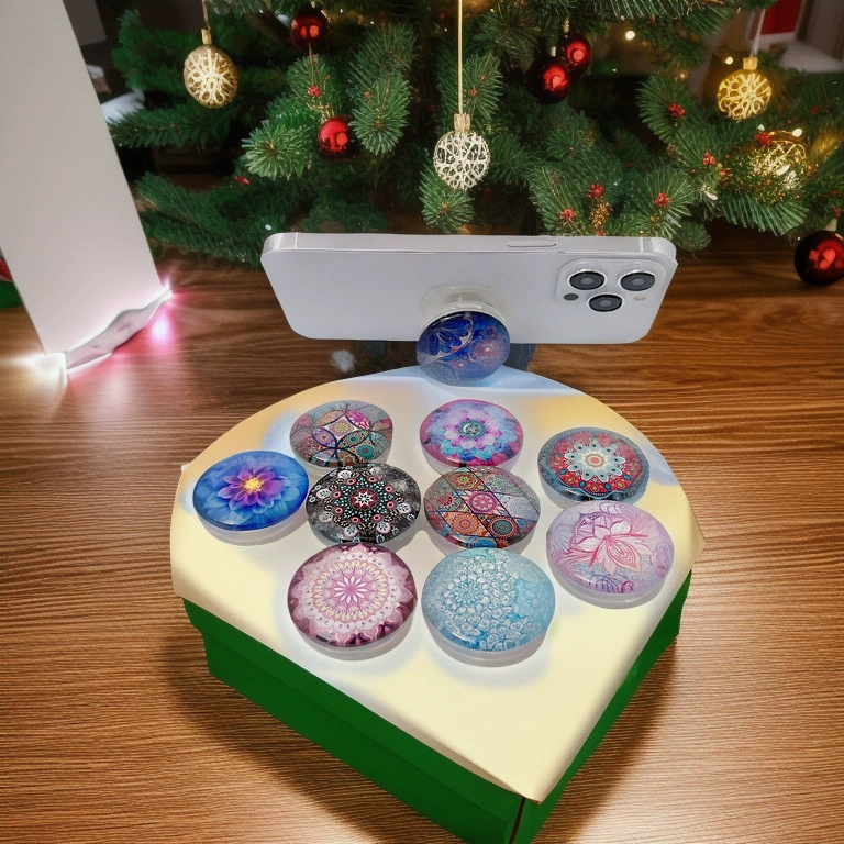 Трансграничная мандала стеклянная круглая задняя наклейка телескопическая подушка безопасности мобильного телефона настольный кронштейн подходит для плоских небольших подарков на месте