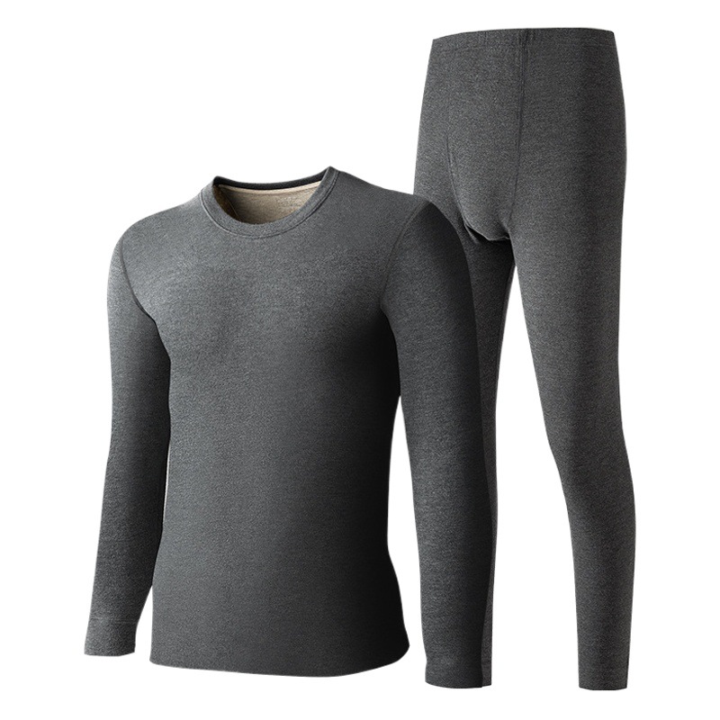 Nuevo traje de ropa interior térmica de lana de seda para hombre de otoño e invierno, suministro directo transfronterizo más ropa de otoño gruesa de terciopelo, pantalones largos, base