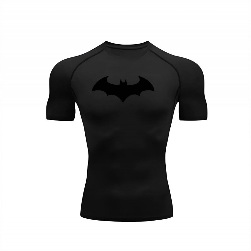 Batman, ventas de fabricantes de explosiones transfronterizas, camisetas apretadas para hombres, secado rápido, camisetas deportivas de alta elasticidad.