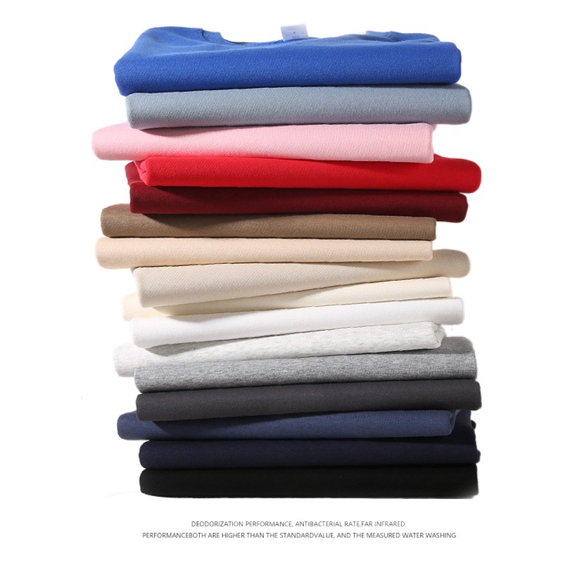 Guangdongcang Autumn New Model 677 # Round Neck Chinese Cotton 300g Sweatshirt 17 Colors Loose Heavyweight Off-Shoulder Same Style for Men and Women