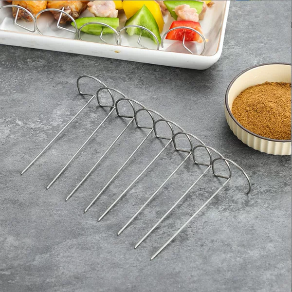 Air Fryer Oven Universal Barbecue Rack Vertical Skewers 201 Stainless Steel Needle Barbecue Sticks