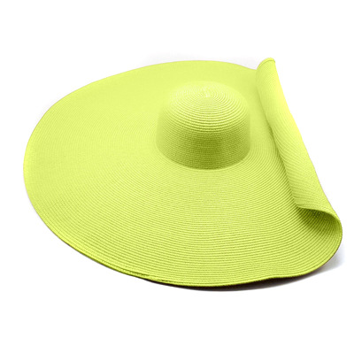 70cm Diameter Women's Brim 25cm Large Brim Beach Sunshade Straw Hat display picture 4