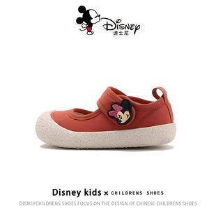 Disney Kidsren's Shoes 2024 Spring & Fall Kidsren's Shoes Canvas Shoes Girls Kindergarten Baby Soft Bottom Indoor Shoes Kidsren