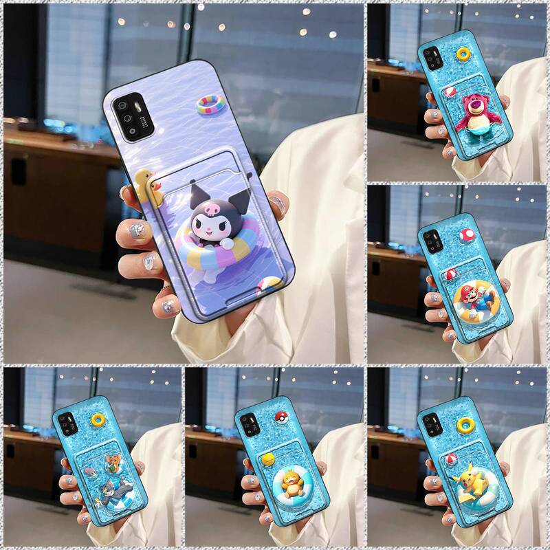Suitable for Zte Mobile Phone Case Card Holder Creative Silicone Dustproof Cartoon Personality Youth Full Edge Swimming Ring Fun