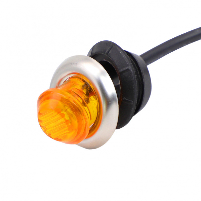 Salida transfronteriza 12v 3led 3 / 4 pulgadas luz lateral del camión luz lateral del camión anillo de acero inoxidable luz lateral del autobús