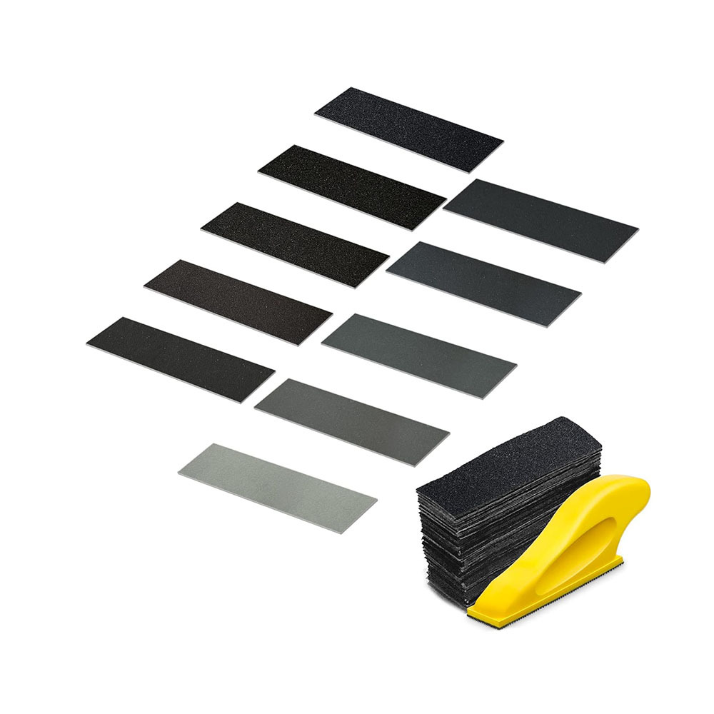 亚马逊爆款迷你手工打磨砂纸3.5寸*1.2寸抛光手磨氧化铝砂纸