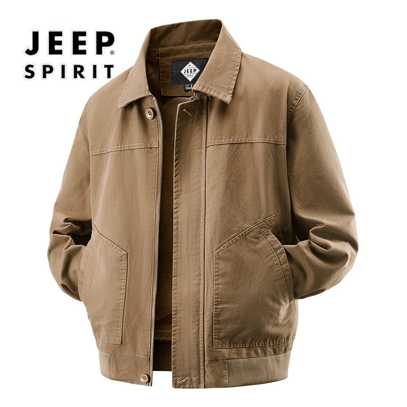 Pure Cotton Jacket Men's Autum New Loose Middle-Aged Dad Men's Washed Lapel Casual Jacket 2518Jp Pure Cotton Jacket Men's Autum New Loose Middle-Aged Dad Men's Washed Lapel Casual Jacket 2518Jp