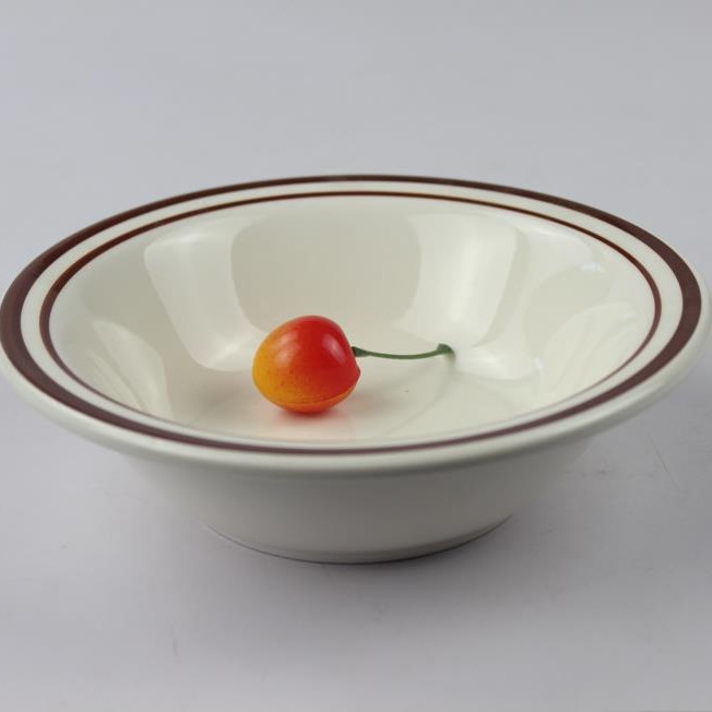 더블 다크 브라운 사이드 대형 서양 음식 그릇 (참깨 포인트 없음) 17*4.8cm