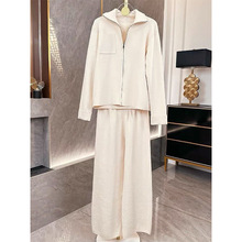 冬季女款气质高级感慵懒风减龄休闲套装大版欧货卫衣阔腿裤两件套