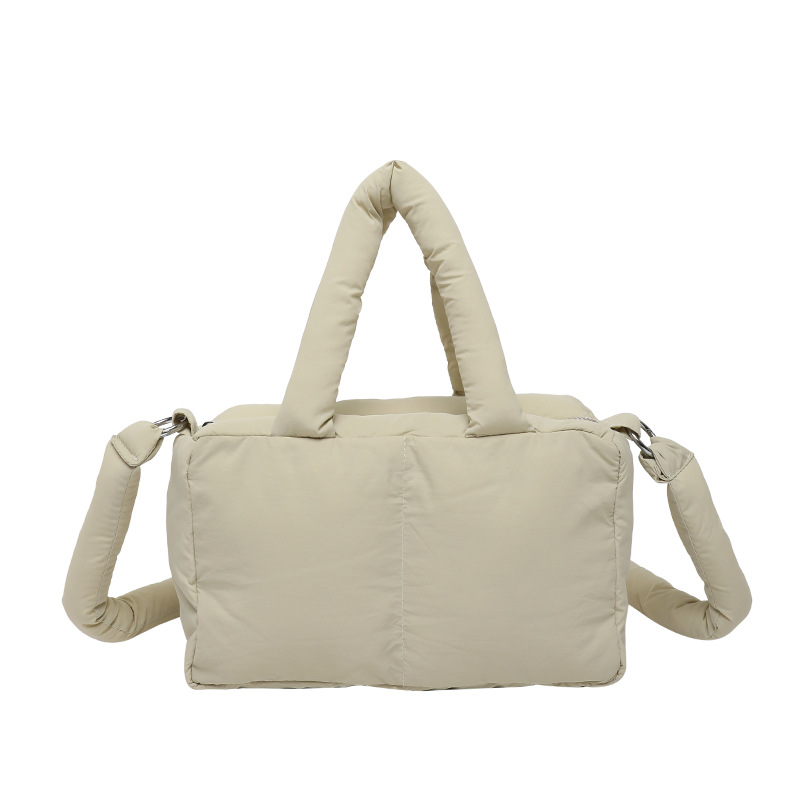 2025 nuevo cross-border cuadrado bolso de plumón portátil de espuma de algodón de mujer brazalete ligera relleno de algodón mochila casual image 6