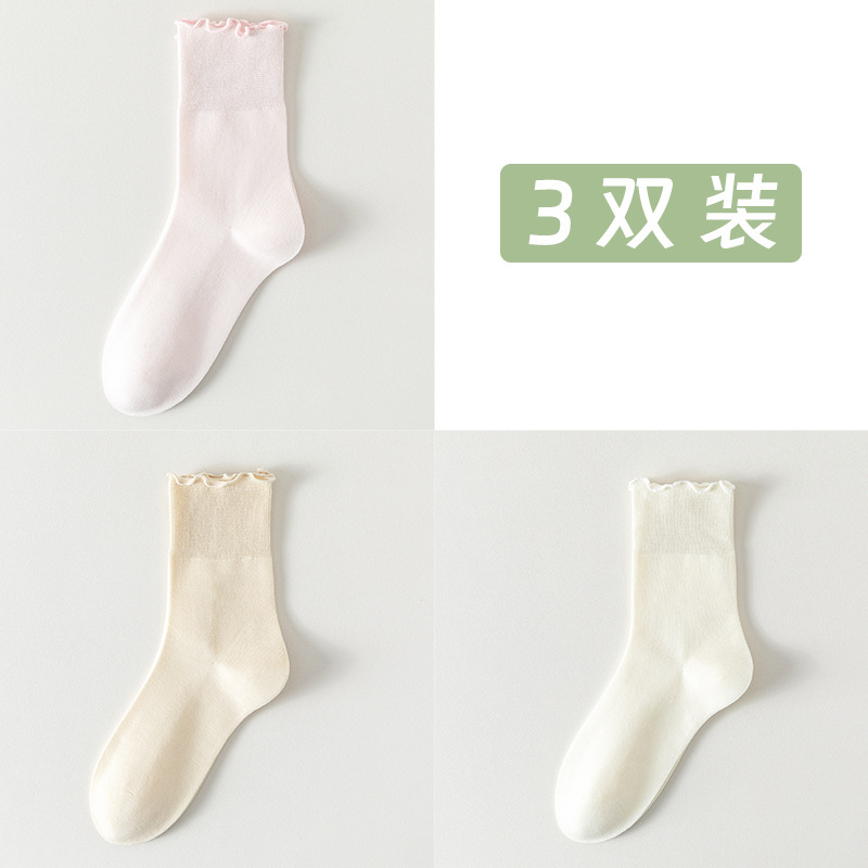 Calcetines de algodón de color sólido para mujeres verano en una máquina sin costuras de hueso envasado independiente calcetines de mujer al por mayor