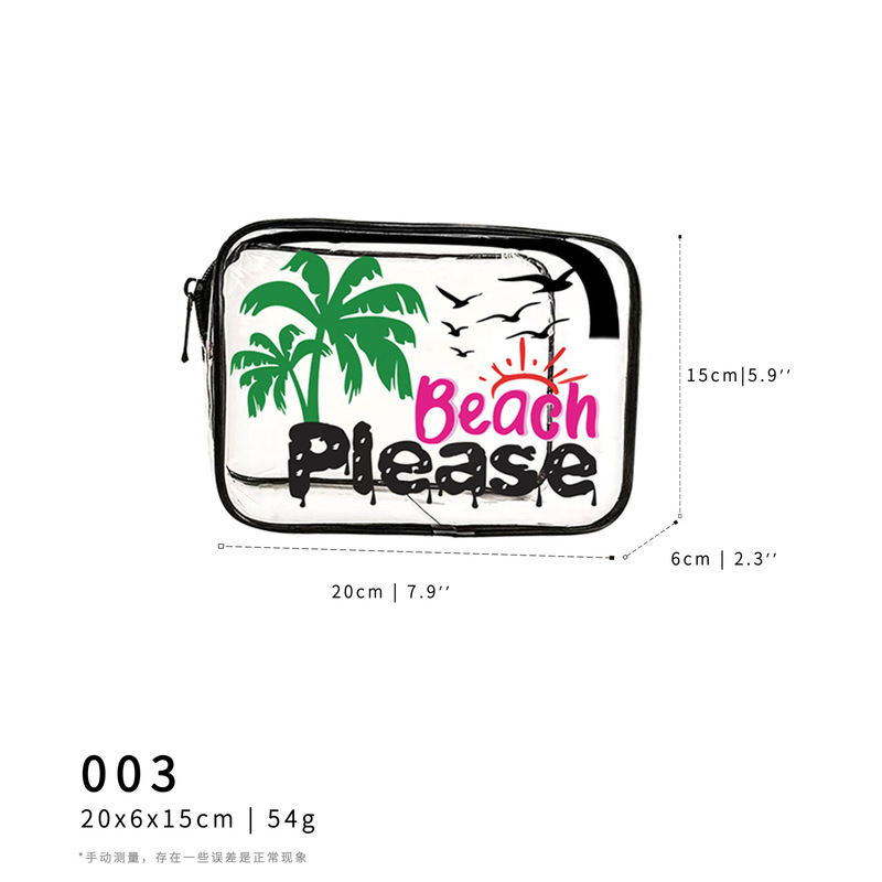 爆款透明PVC彩色满印防水洗漱包境外化妆包健身洗澡沙滩包女包|undefined