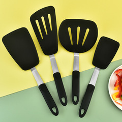Silicone Kitchen Utensils Cooking Spatula Stainless Steel Spatula Kitchen Spoon Utensil 4-Piece Set