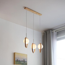新款日式原木吊燈簡約卧室床頭北歐創意吧台島台小鳥三頭餐廳吊燈