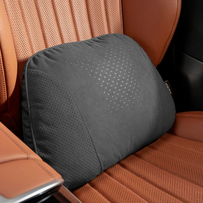 Headrest, Car Headrest and Lumbar Support - s-type-suede-noble-black-waist-support-1-piece