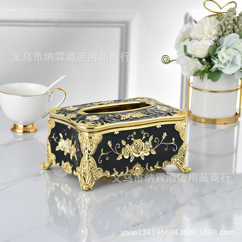 Caja de pañuelos de estilo europeo sala de estar tejido creativo nórdico ins caja de pañuelos de hogar KTV mesa de café simple comida Linda