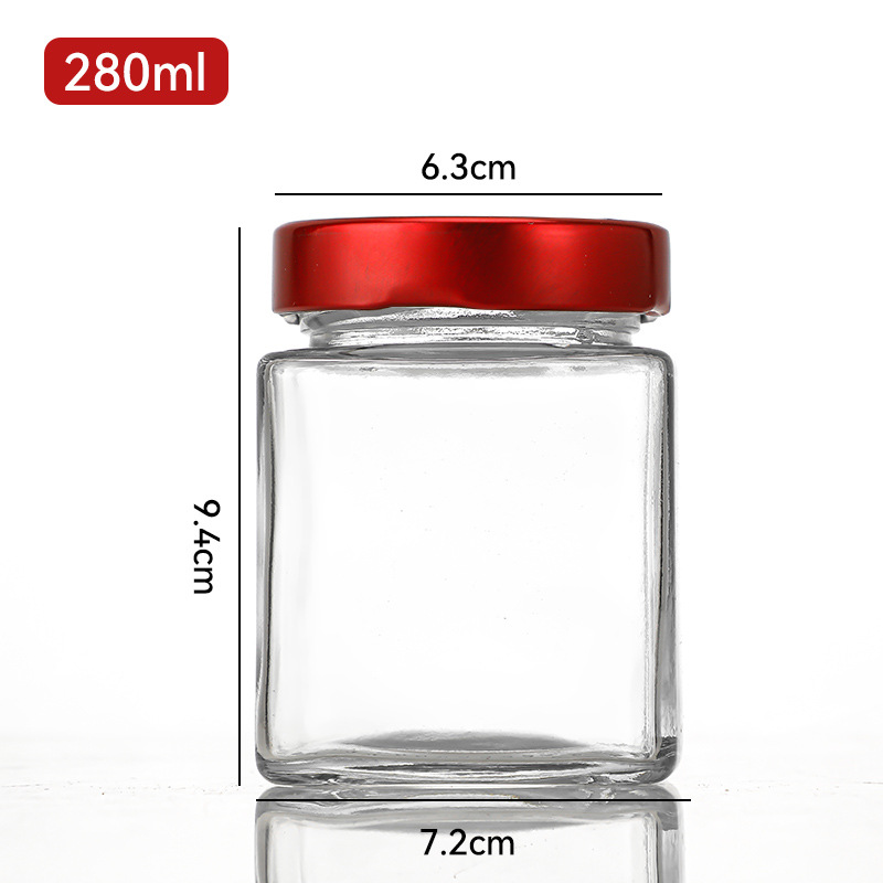 Encurtidos cuadrados de tapa alta, salsa de chile, botella de miel 180ml 280 ml, paquete malicioso, botella de vidrio, nuevo lugar