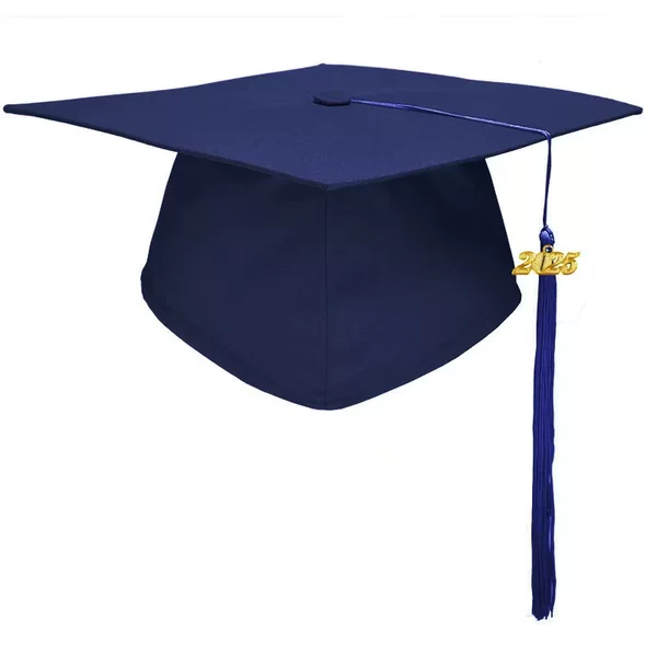 Manufacturer Specializing in Cross-Border Supply to Europe and America, Offering Navy Blue Bachelor's Caps with Year Tags for 2026 College Graduation Ceremonies
