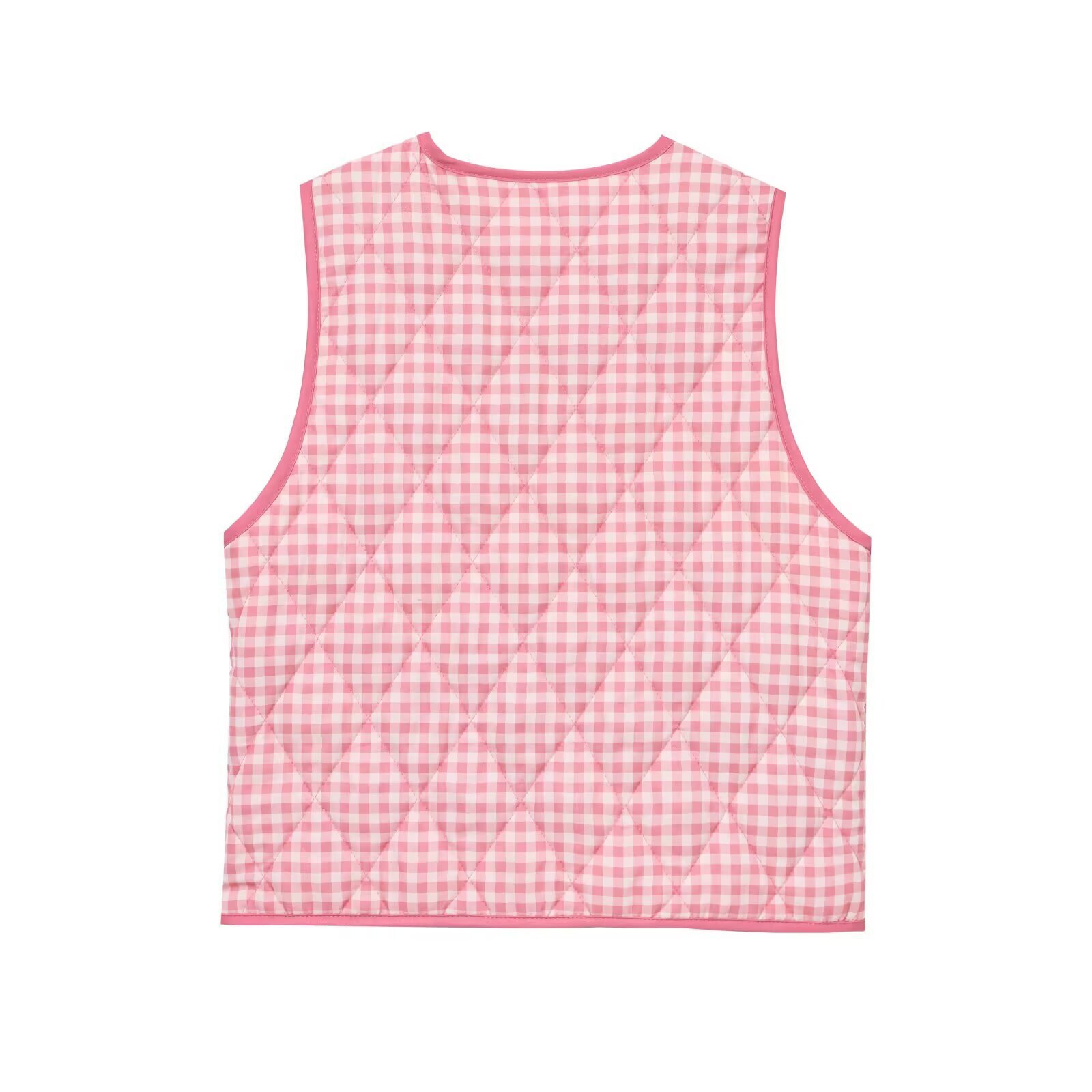 ZA comercio exterior al por mayor estilo europeo y americano francés moda de mujer de moda universal relajado bolsillo casualizado chaleco de cordón de malla