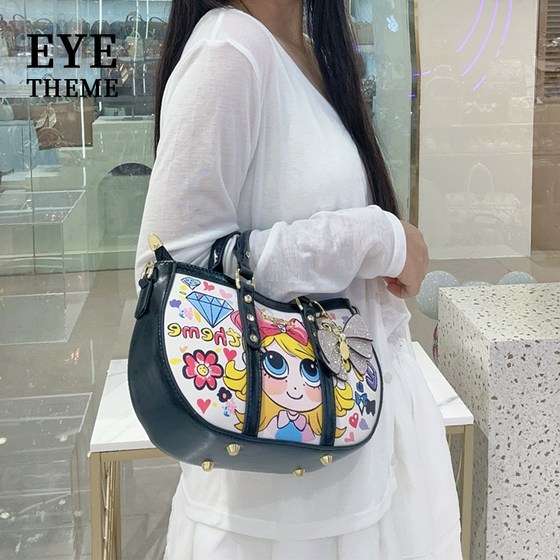 2025 impresión de tendencia color macarón forma cremallera bolsos de mano personalidad versátil bolsos de estudiantes 2840 #