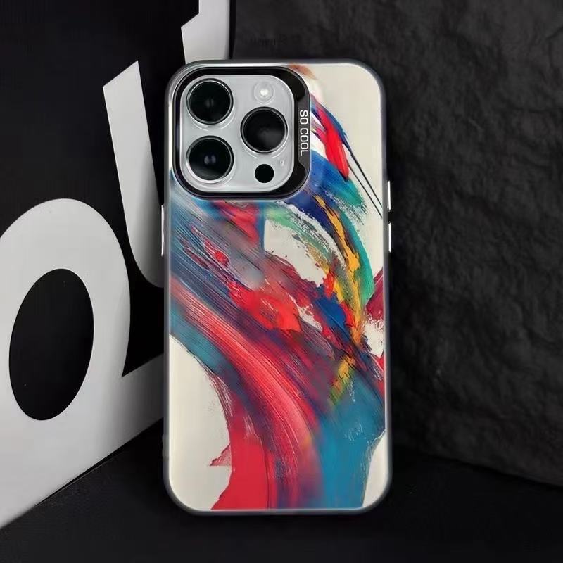 Nueva personalidad salpicada de tinta para iPhone 16 funda para teléfono móvil Apple 15promax/14 anti-caída 13pro12 Europa y América