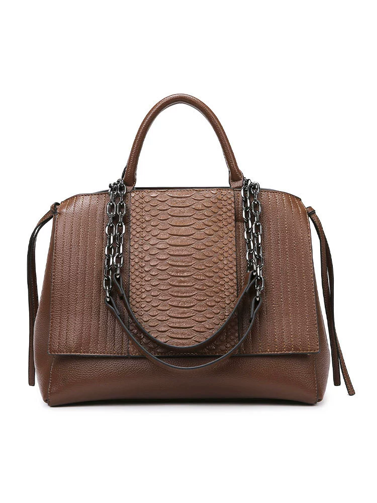 Capacious one-shoulder bag, crocodile print, (Cross-border trading)