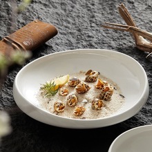 白色盘子家用酒店创意个性餐厅商用异形餐具北欧欧式陶瓷菜盘