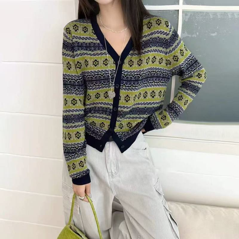 气质V领毛衣针织衫女2025新款秋季淡人高知老钱风穿搭开衫上衣潮|undefined