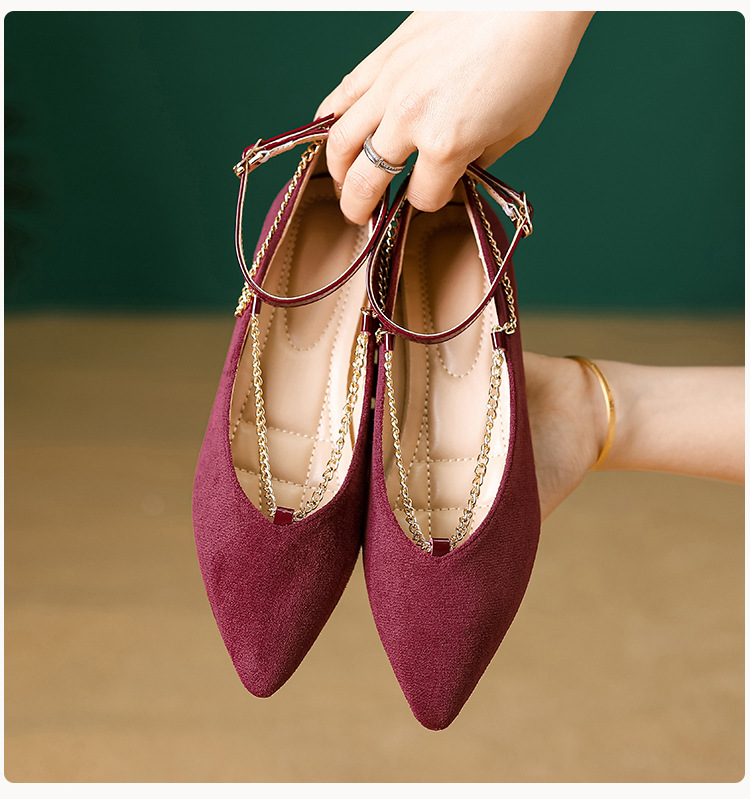 Women's Casual Vacation Solid Color Point Toe Flats display picture 4