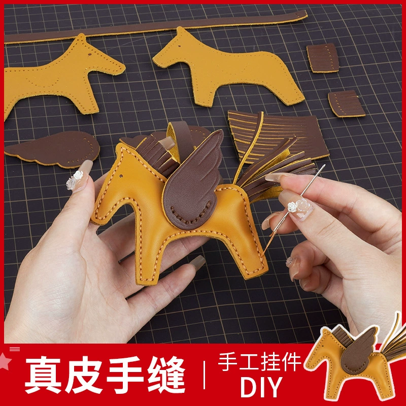 Keychain, car keys with zipper, cute high-end pendant for beloved, handmade, genuine leather