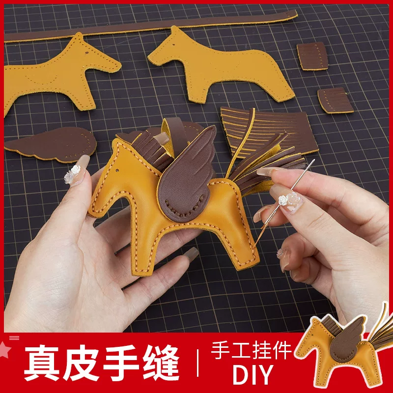 Keychain, car keys with zipper, cute high-end pendant for beloved, handmade, genuine leather